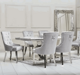 Arial-Marble-Dining-Table-With-Valencia Light Grey Dining Chair