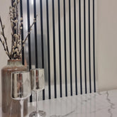 Chrome Metallic Acoustic Wood Slatted Wall Panels
