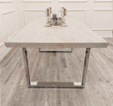 Freya Pine Wood Dining Table – Chrome Legs SOLID FURNITURE