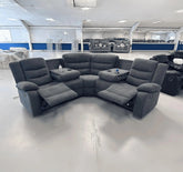 Sorrento Grey Fabric Recliner Corner Sofa