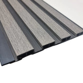 Ash grey wood effect slatted wall panels UK