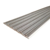 ModernAsh grey WPC wave wall panel cladding with textured wave pattern for living room feature walls.