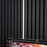 black acoustic slatted wall panel 60x240cm uk