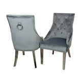 Duke Dark Grey Velvet Dining Chair SOLID FURNITURE