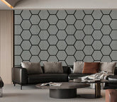 Acoustic hexagon soundproof wall panels light grey pack of 12 UK interior