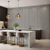 Grey acoustic slatted large wall panel 240x60cm UK