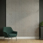 Elegant white marble acoustic wall panel with vertical slats