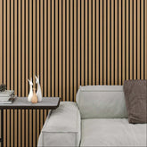 natural oak acoustic slatted wall panel 60x240cm uk