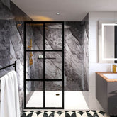 Premium black grey PVC shower panel 100x240cm UK bathroom