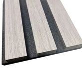Ash grey acoustic slatted wall panel 60x240cm UK interior