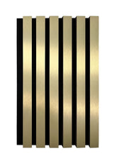 Shiny gold acoustic slatted wall panel 60×240 cm UK