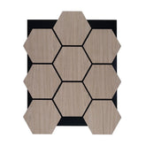 Walnut hexagon acoustic wall panels pack of 4 65.5x80cm UK interior