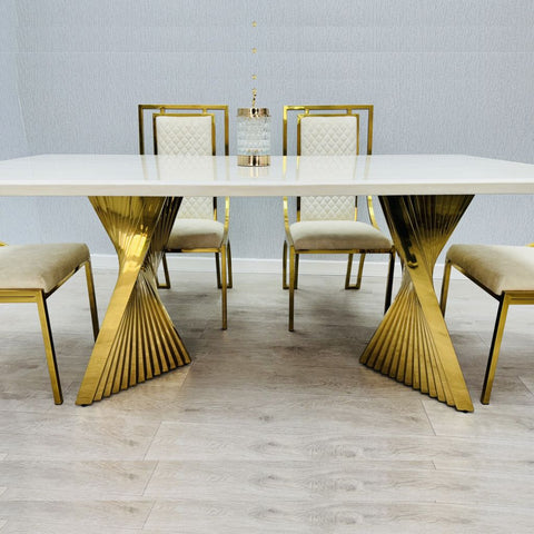 Ravello Gold Marble Dining Table