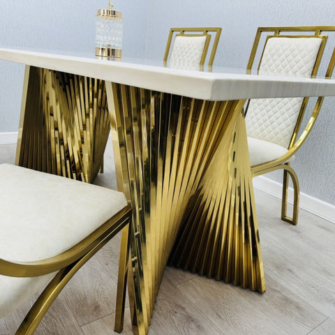 Ravello Gold Marble Dining Table