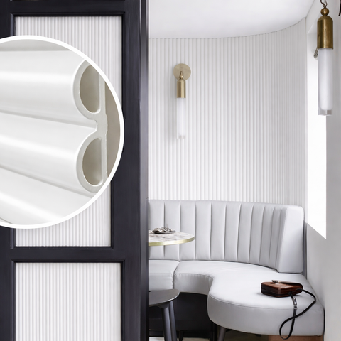 White Fluted WPC Wall Panels – Waterproof Decorative Interior Wall Cladding | Prime Furnishing UK
