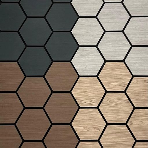 geometric hexagon acoustic wall panels living room design