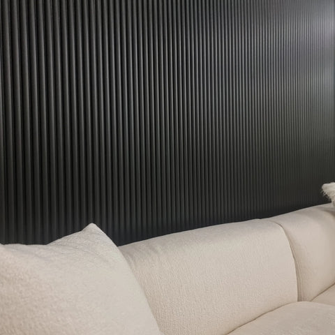 Black Fluted WPC Wall Panels