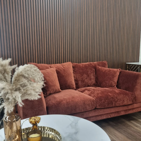 Dark Oak Wood Effect Slatted Wall Panels