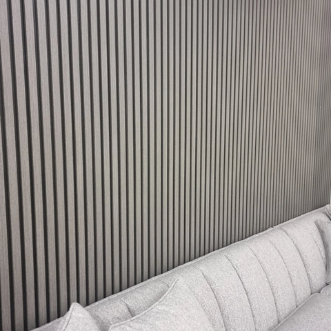 Ash Grey Wood Effect Slatted Wall Panels