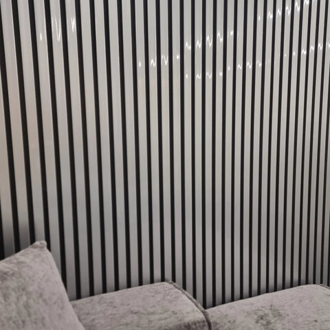 Silver & Black Slatted Wall Panels