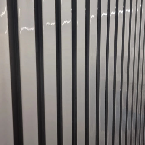 Silver & Black Slatted Wall Panels