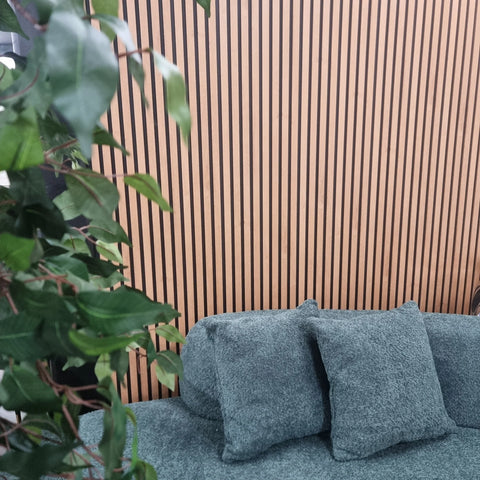 Light Oak Wood Effect Slatted Wall Panels