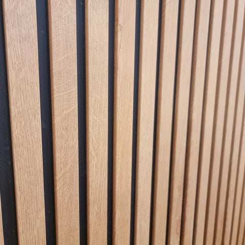 Light Oak Wood Effect Slatted Wall Panels