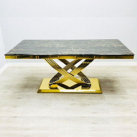 Elina Gold Marble Dining Table