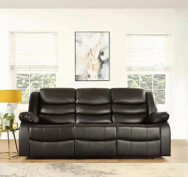 3+2 Roma Brown Leather Recliner Sofa - SOLID FURNITURE LTD