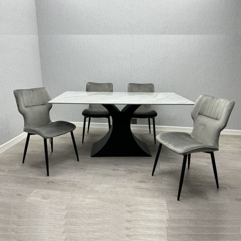 Caroline Grey Ceramic Top Dining Table