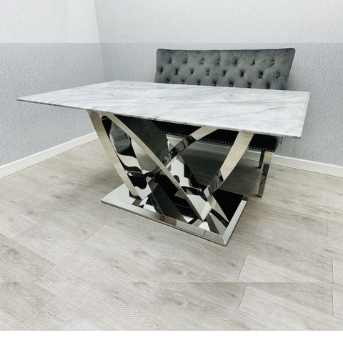 California Grey Marble Dining Table