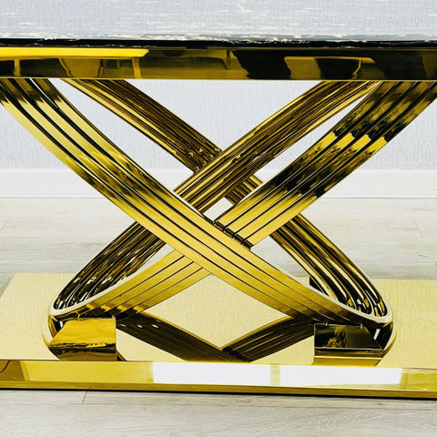 Elina Gold Marble Dining Table