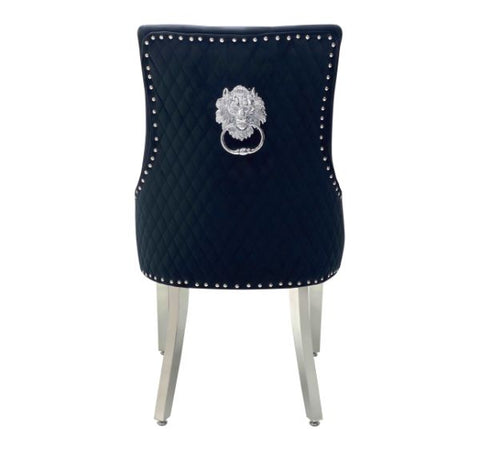 Majestic Chairs Plush Velvet With Lion Knocker