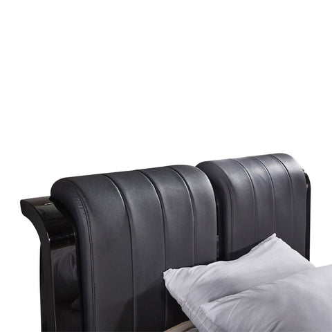 High Gloss Rugby Bed With Leather Poshish