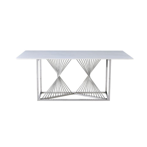 Amelia White Ceramic Table with Windsor Dining Chair
