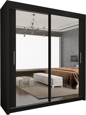 Chicago Black Sliding Door Wardrobe