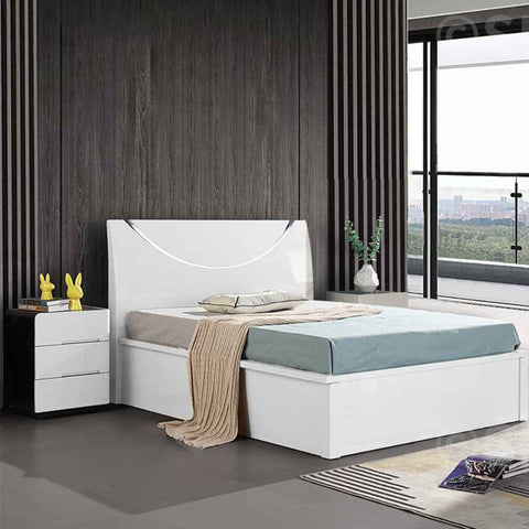 High Gloss Half Moon Bed