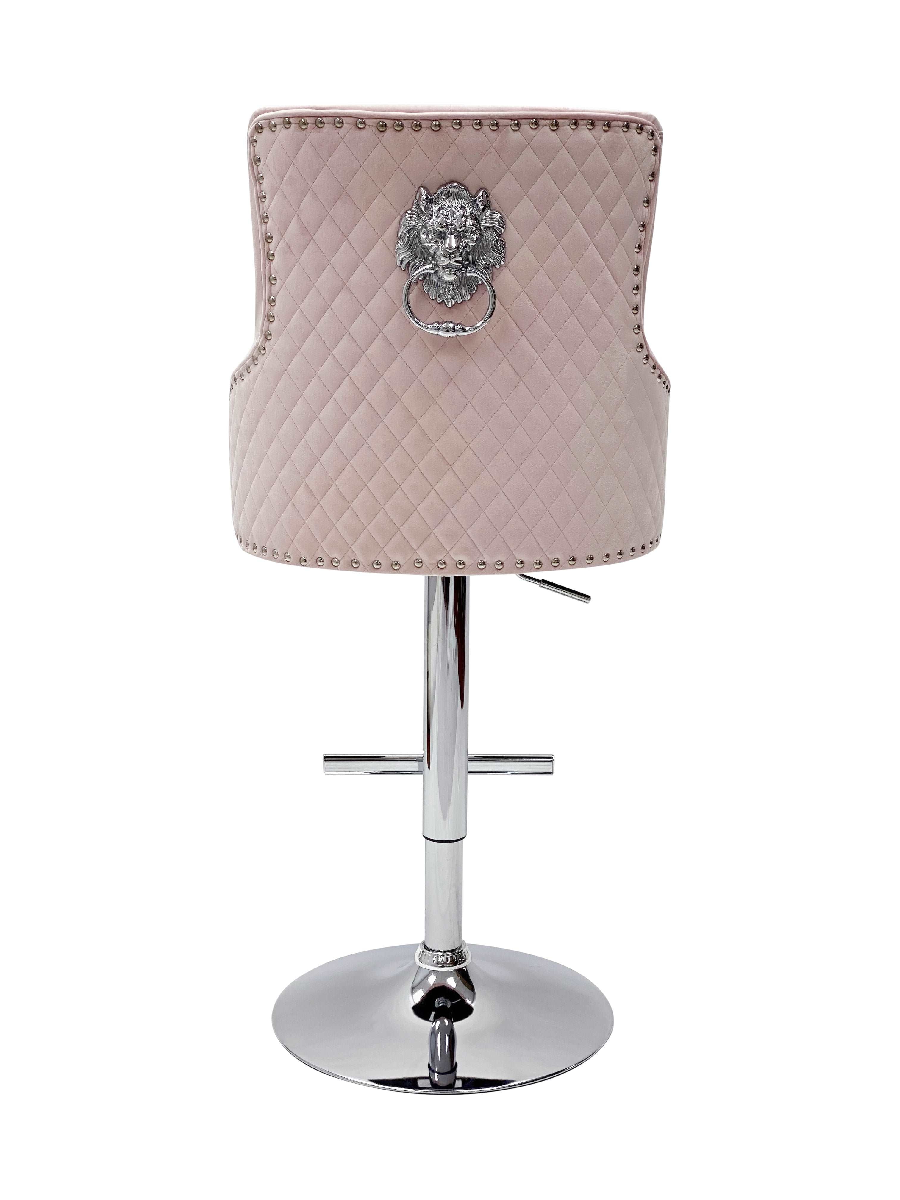 Majestic Breakfast Stools Plush Velvet Lion Knocker