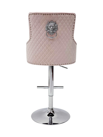 Majestic Breakfast Stools Plush Velvet Lion Knocker