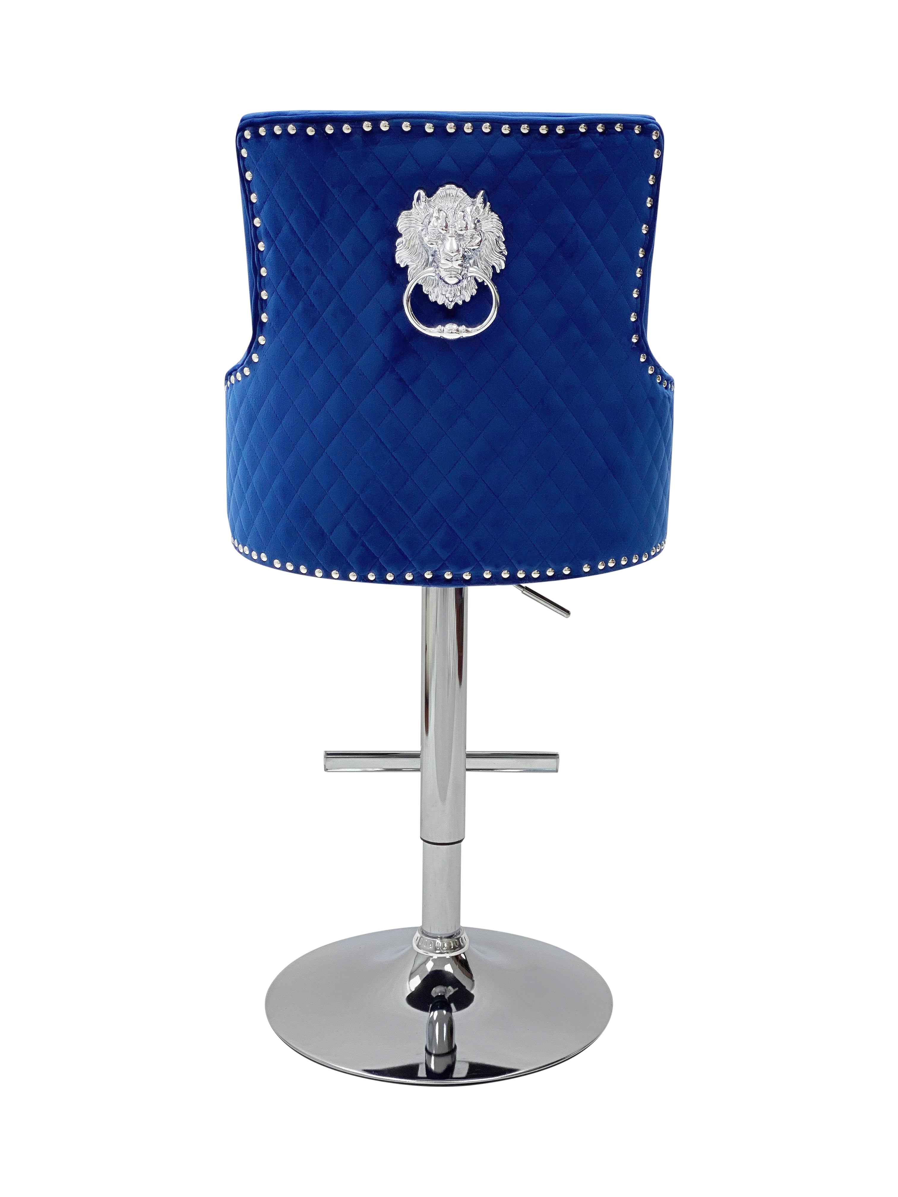 Majestic Breakfast Stools Plush Velvet Lion Knocker SOLID FURNITURE LTD