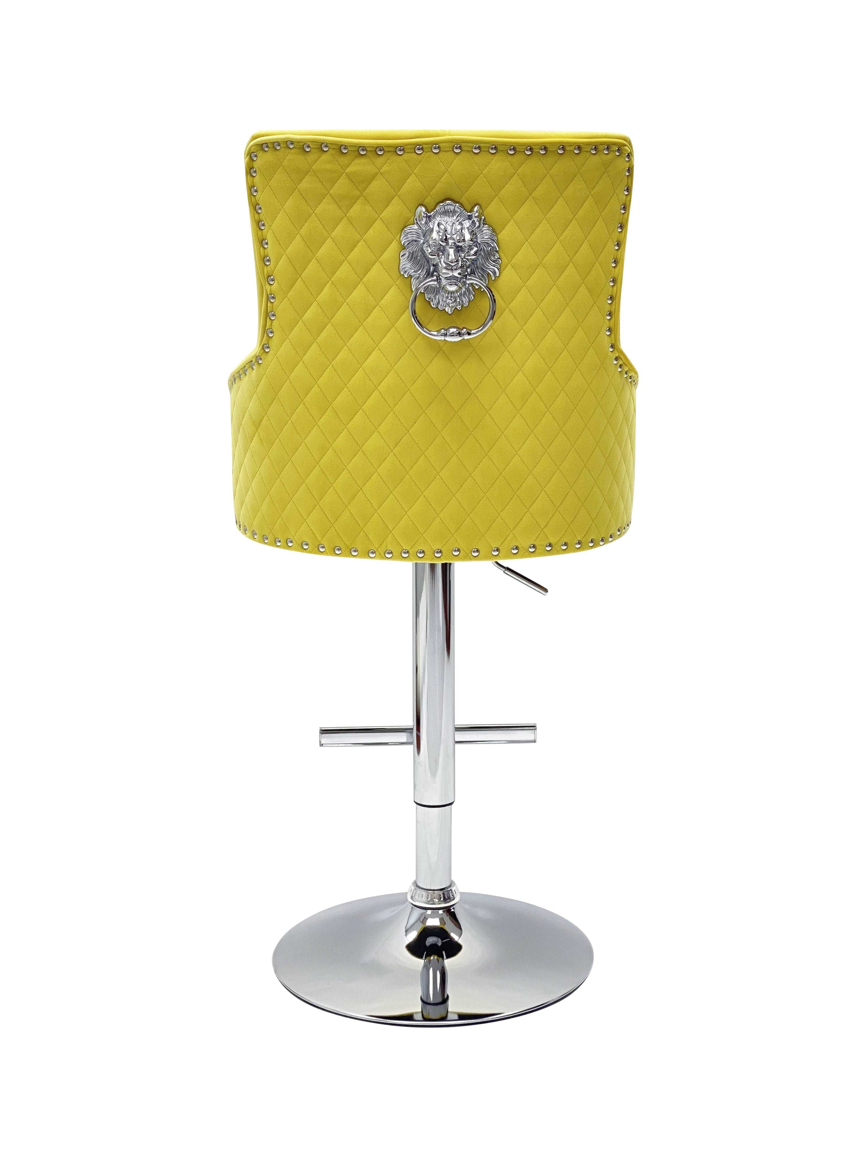 Majestic Breakfast Stools Plush Velvet Lion Knocker