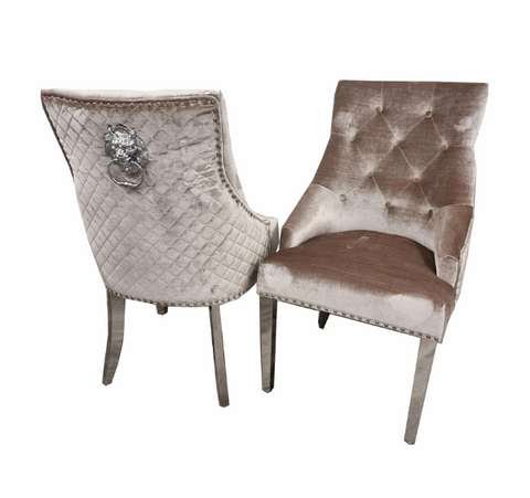 Louis Light Grey Marble Table with Beige Bentley Chairs