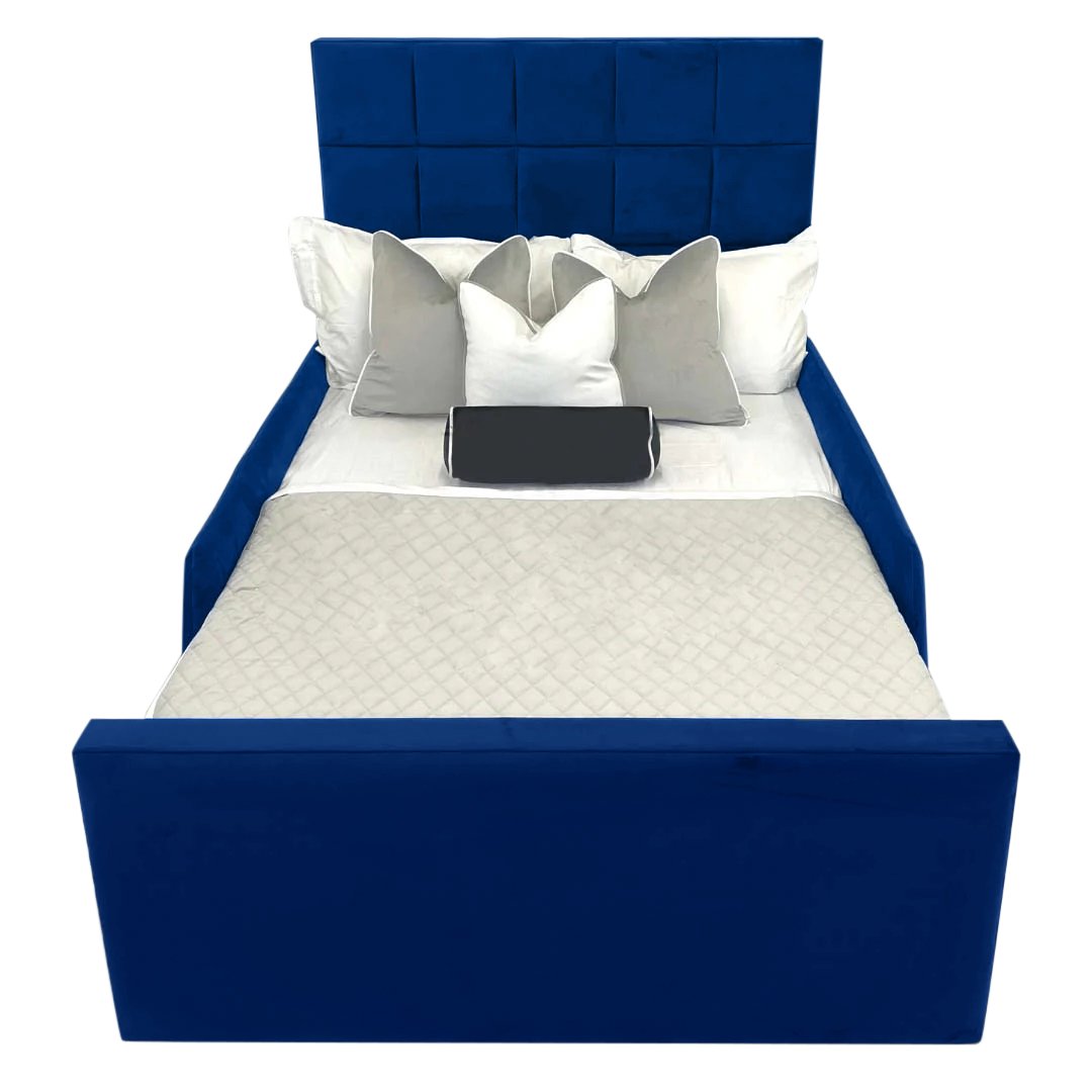 Carter Kids Bed Plush Velvet with Safety Siderails - Exclusive Interior