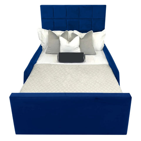 Carter Kids Bed Plush Velvet with Safety Siderails - Exclusive Interior