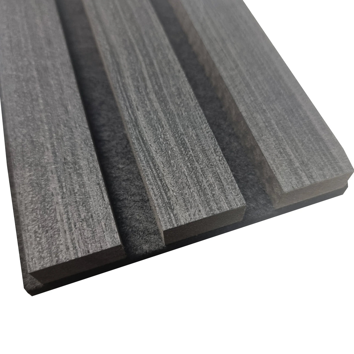 Charcoal Black Acoustic Wood Slatted Wall Panels