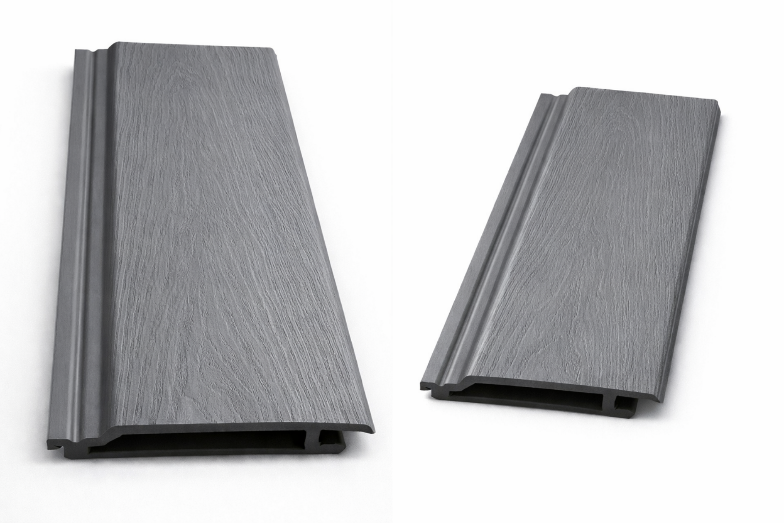 Grey composite wall cladding panel with wood grain texture – Prime Furnishing UK


