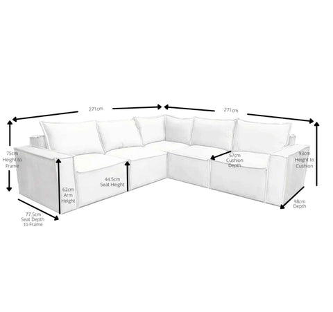 Claridge 5 Piece Corner Sofa SOLID FURNITURE