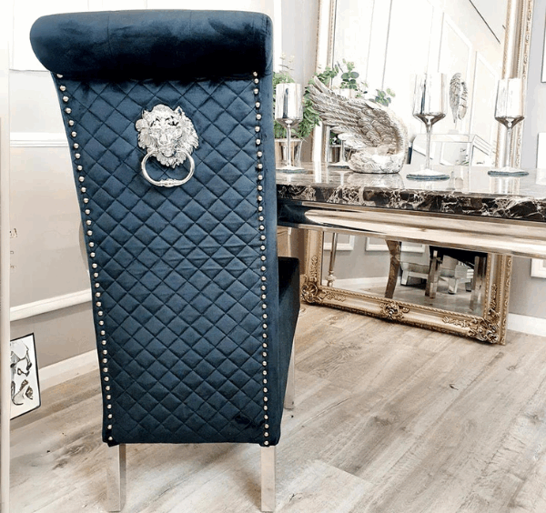 EMMA Velvet Chrome Dining Chairs