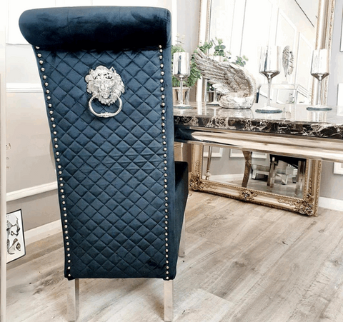 EMMA Velvet Chrome Dining Chairs