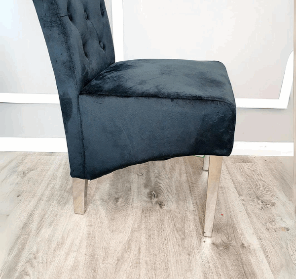 EMMA Velvet Chrome Dining Chairs